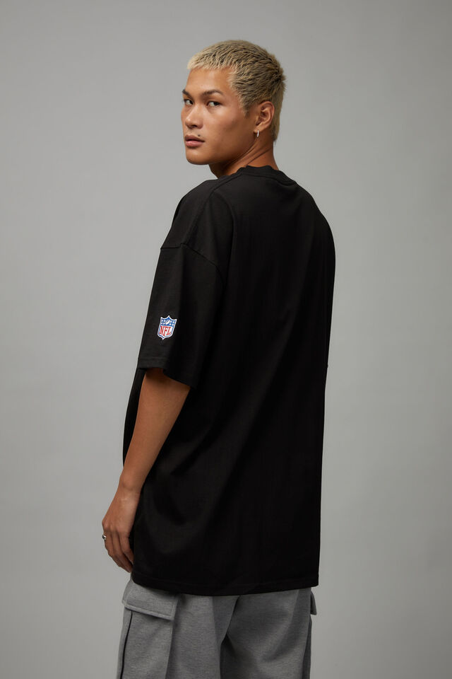 Oversized Nfl T Shirt, LCN NFL PANELLED BLACK GREY/RAIDERS