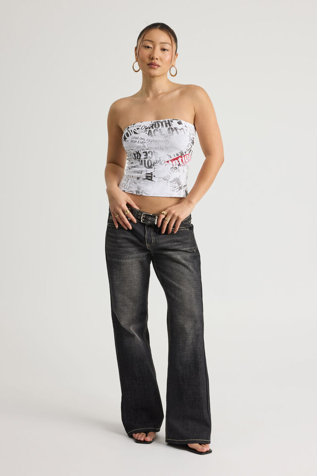 Graphic Bandeau, WHITE/NEWSPAPER