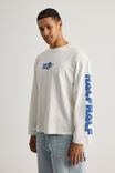 Sonic X Half Half Heavyweight Long Sleeve Tshirt, LCN SEG CLOUD/SONIC HALF HALF - alternate image 3
