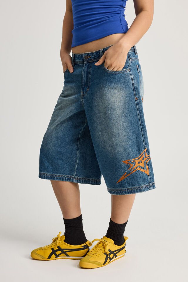 Mega Baggy Jort, SANDY BLUE _ STAR