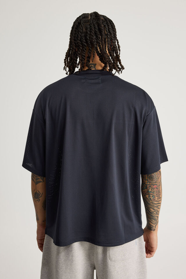 Open Gallery Short Sleeve Mesh Tshirt, OG NAVY BLAZER/GALLERY PANEL