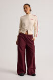 Freya Wide Leg  Woven Sporty Trackpant, CHERRY LACQUER - alternate image 2
