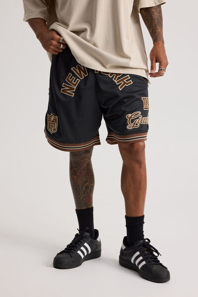 Nfl Basketball Short, LCN NFL PIRATE BLACK/NEW YORK GIANTS INFILL