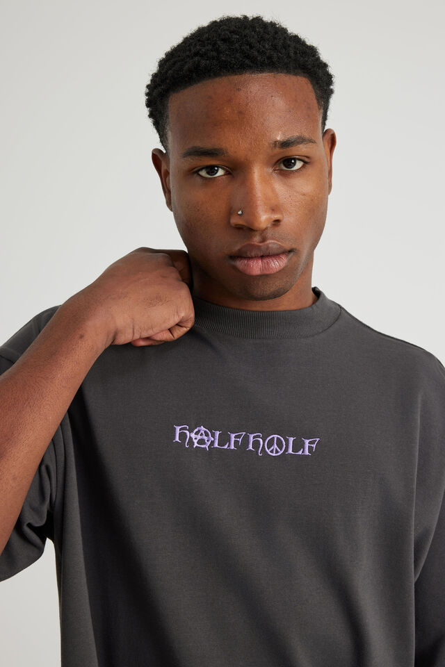 Half Half Heavyweight Box Fit Graphic Tshirt, HH SLATE/SILENT RUINS