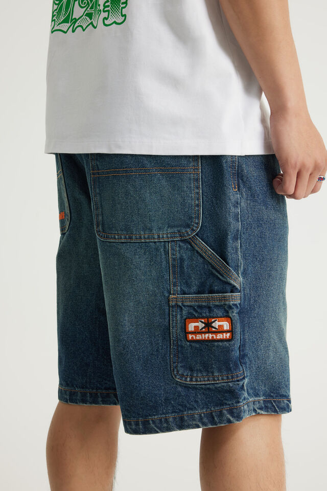 Half Half Painter Baggy Denim Short, DESERT HORIZON