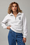 Slouchy Graphic Qtr Zip, SILVER MARLE/NYC - alternate image 1