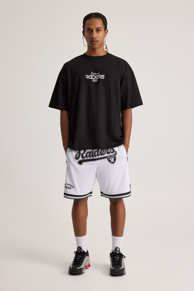 Nfl Basketball Short, LCN NFL WHITE/RAIDERS TEAM CLASSIC