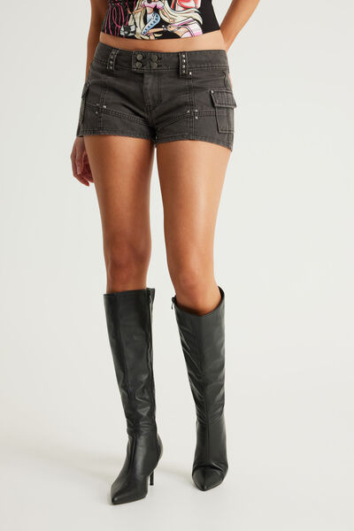 Rebel Girl Low Rise  Booty Short, FESTIVAL READY OLIVE