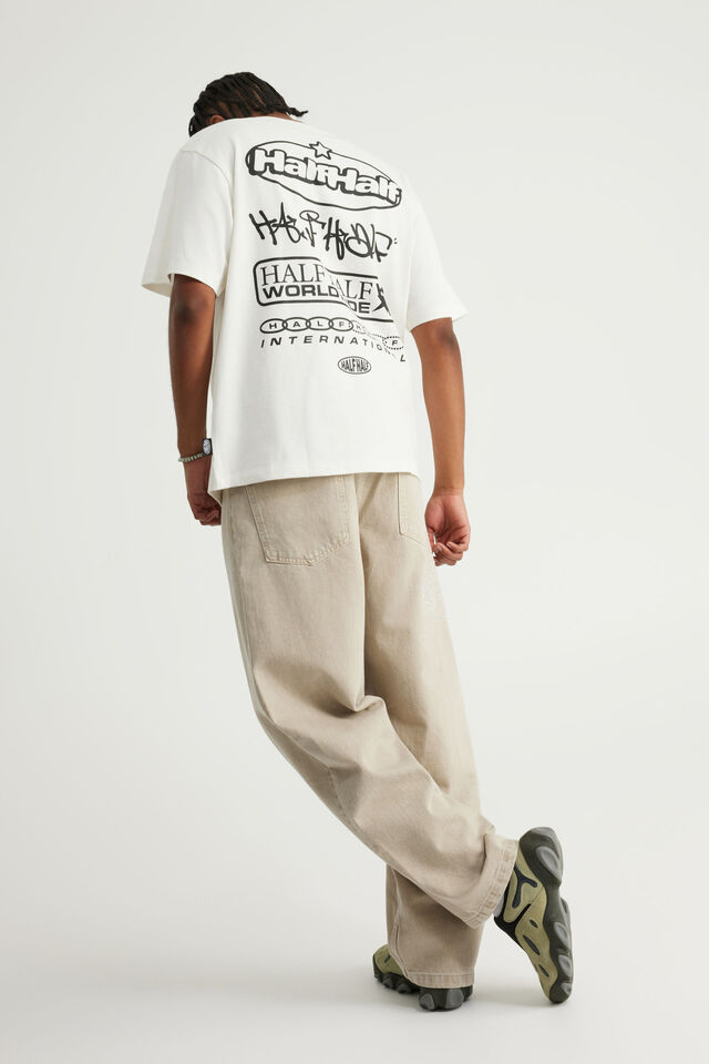 Half Half Classico Baggy Jean, WASHED QUARRY STONE