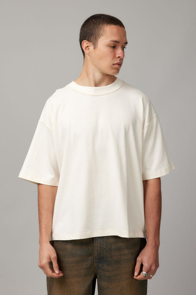 Boxy Cropped Tshirt, EGGSHELL