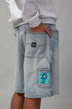 Half Half Painter Baggy Denim Short, WORN OUT BLEACH - alternate image 4