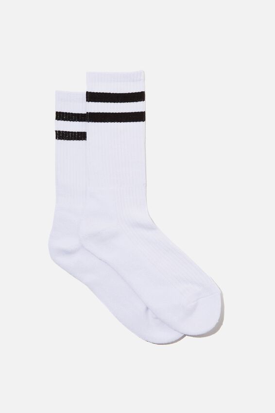 Retro Ribbed Socks, WHITE RETRO STRIPE