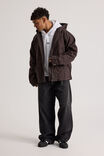 Half Half Hooded Coach Jacket, WASHED BLACK - alternate image 2