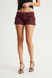 Rebel Girl Low Rise  Booty Short, BORDEAUX BABY - example image 1