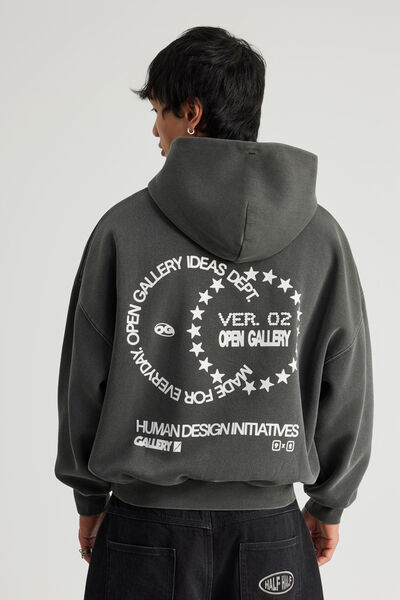 Open Gallery Hoodie, OG WASHED TITANIUM/IMPERMANENCE
