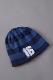 Half Half Reversible Beanie, HH REVERSIBLE RED BLUE STRIPES - alternate image 2