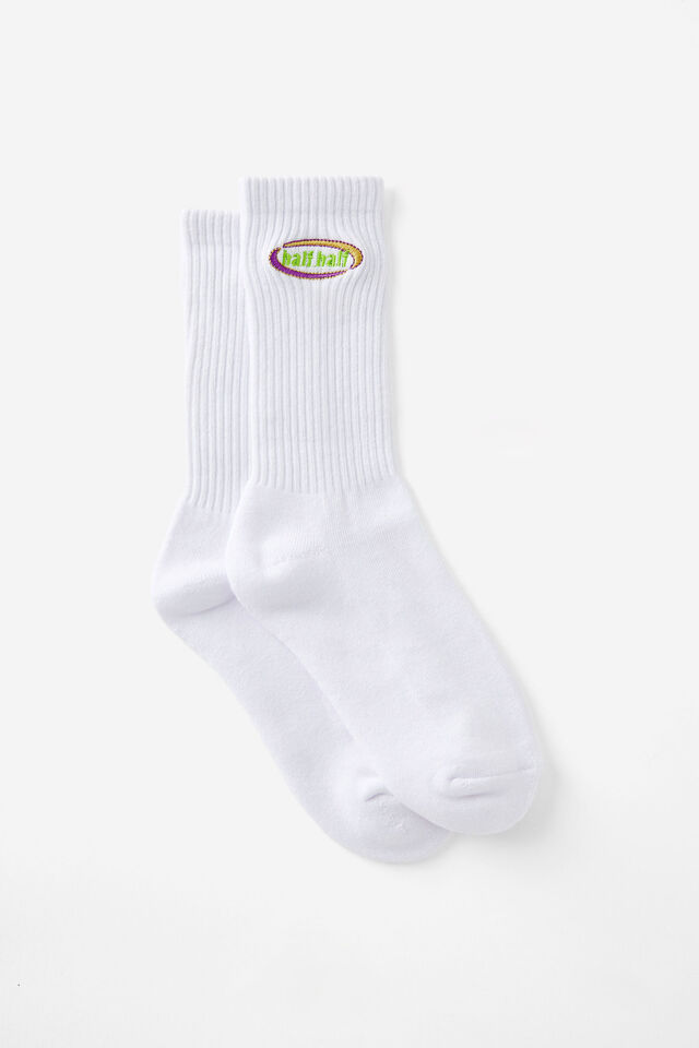 Unisex Rib Sock - Extra, HALF HALF WHITE DEVIL