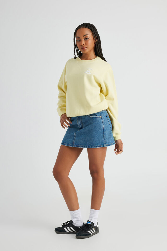 Graphic Crew Sweater, FRENCH VANILLA/HOTEL CHERIE