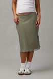 Mesh Midi Slip Skirt, DUSTY KHAKI - alternate image 2