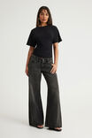 Batwing Cinch Waist Top, BLACK - example image 2