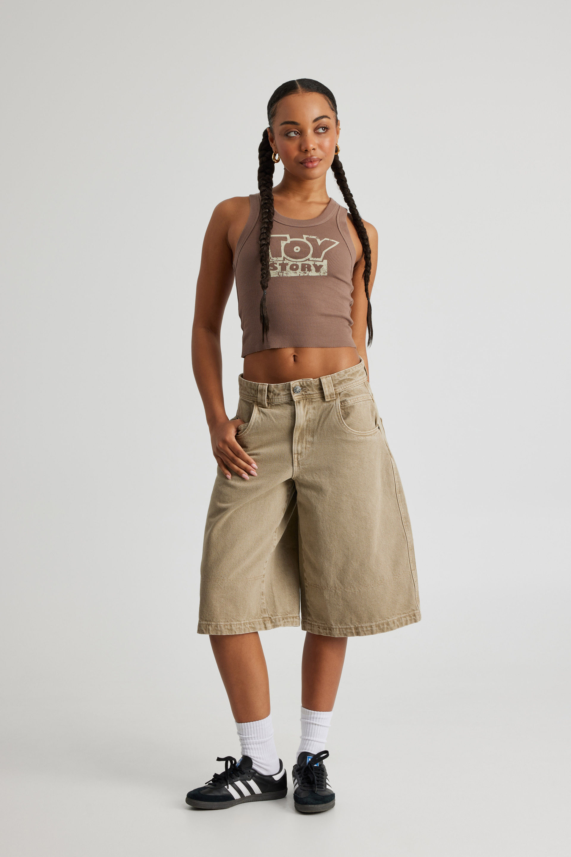 Womens Shorts l Denim Jorts High Waisted Cut Offs Bike Shorts Fleece Shorts Factorie