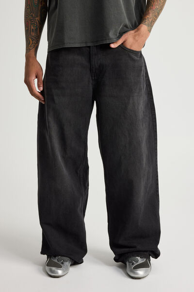 Half Half El Grande Baggy Jean, VINTAGE BLACK