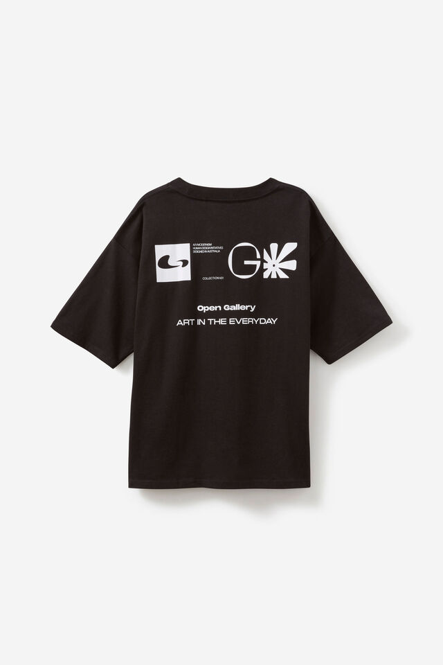 Open Gallery Heavyweight Box Fit Tshirt, OG BLACK/OPEN GALLERY MOTIFS
