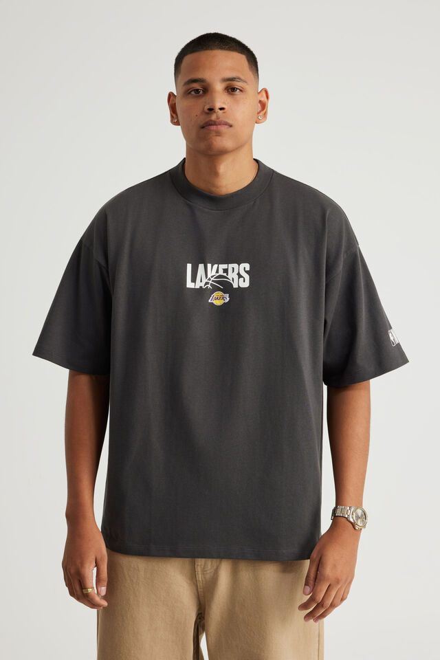 Box Fit Nba T Shirt, LCN NBA SLATE/LAKERS BALL