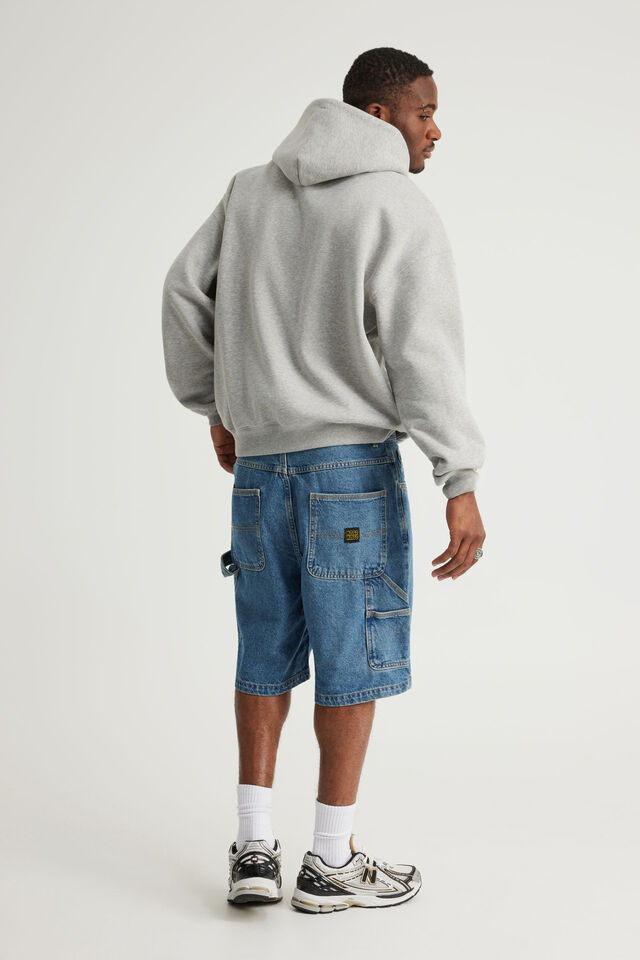 Half Half Painter Baggy Denim Short, CLASSIC INDIGO