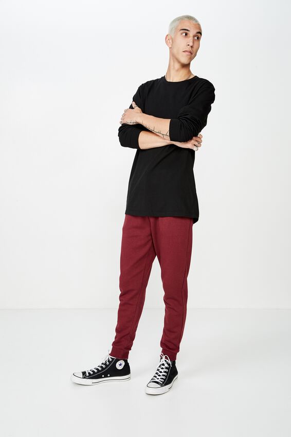 Basic Track Pant, BURGUNDY