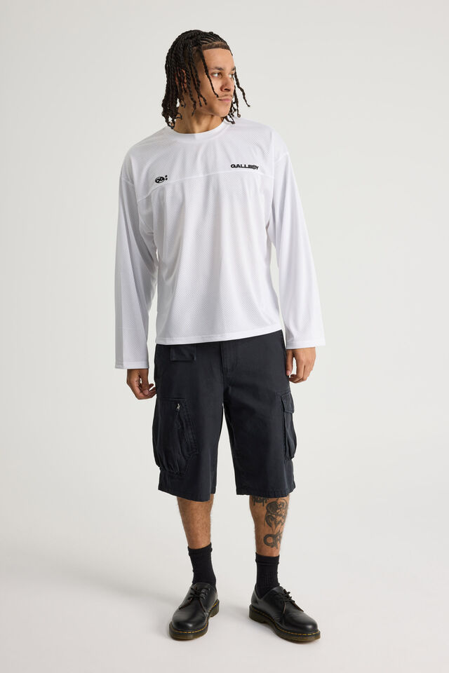 Open Gallery Long Sleeve Mesh Tshirt, OG WHITE/GALLERY PANEL