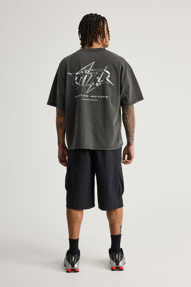 Notion Longline Cargo Short, WASHED BLACK