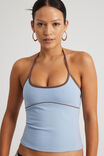 Tie Neck Halter Top, BLUE MIST/MUD - alternate image 4