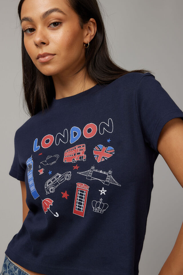 Slim Fit Graphic Tee, NAVY/LONDON ICONS