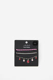 Festival Anklet Pack, SILVER PINK CORD W JEWELS - example image 2