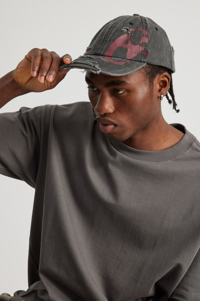 Notion Emb Star Dad Cap, NOTION BLK RED EMB