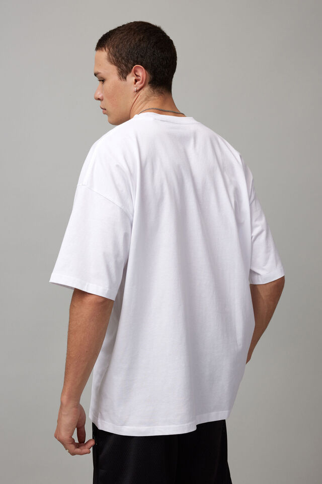 Oversized Music Merch T Shirt, LCN MT WHITE/BIGGIE CHROME HOMAGE