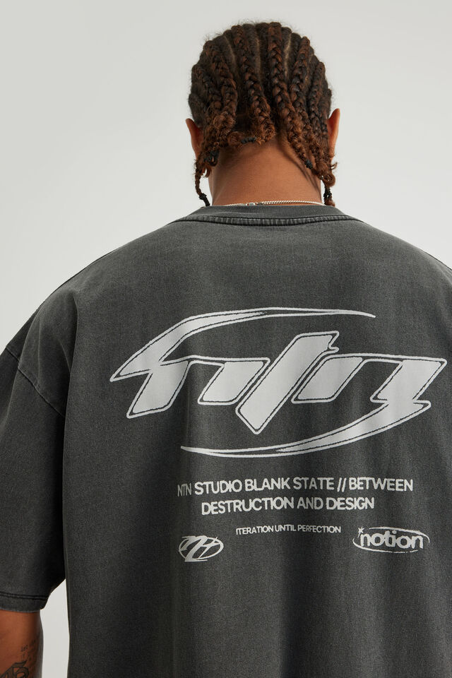 Notion Vintage Graphic Tshirt, NTN WASHED BLACK/BLANK STATE