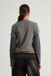Layered Long Sleeve Top, WASHED IRON/SLATE - alternate image 3