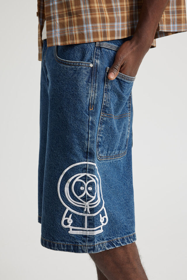 South Park X Half Half El Grande Denim Short, LCN SOU CLASSIC BLUE/SOUTH PARK