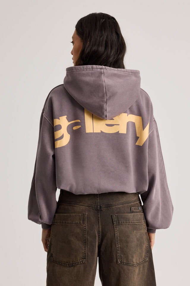 Open Gallery Boxy Hoodie, MYSTIC PURPLE/ OG TUMERIC