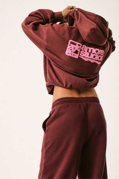 Chloe Hoodie, WASHED CHERRY LACQUER/AMORE STUDIO