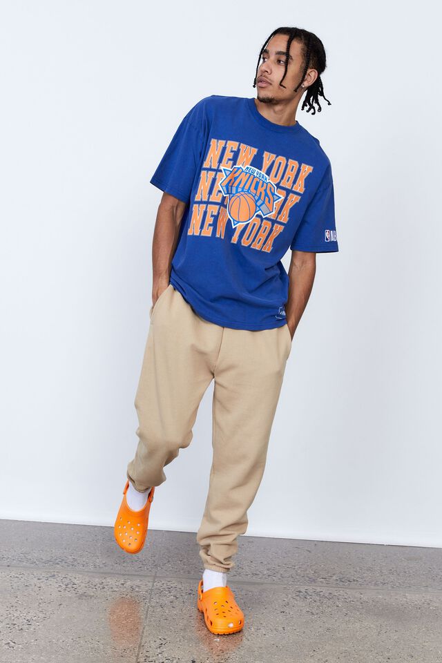 Oversized Nba T Shirt, LCN NBA WASHED BLUE/NY KNICKS TRIPLE