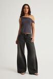 Soft Washed Off Shoulder Top, PHANTOM - alternate image 2