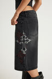 Mega Baggy Jort, BLACK/YOU RE MY BUTTERFLY - example image 4
