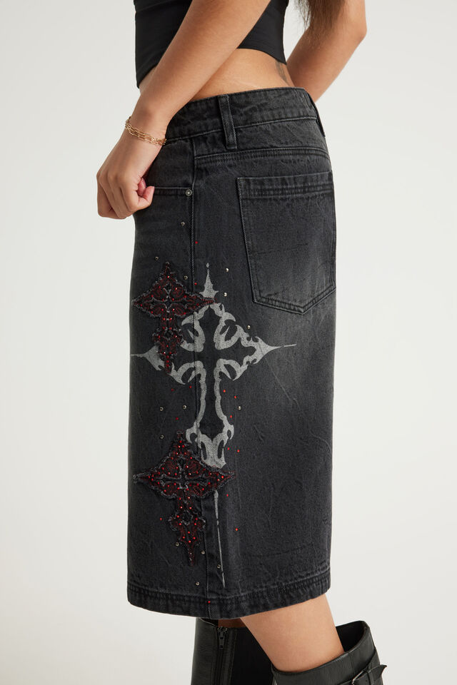 Mega Baggy Jort, BLACK/YOU RE MY BUTTERFLY