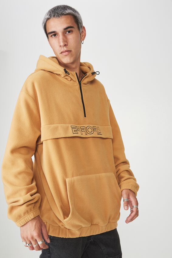 Polar Fleece Hoodie, CINNAMON