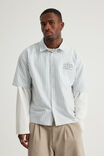 Notion Boxy Cropped Short Sleeve Shirt, NOTION BLUE WHT SPIKY LOGO - example image 2