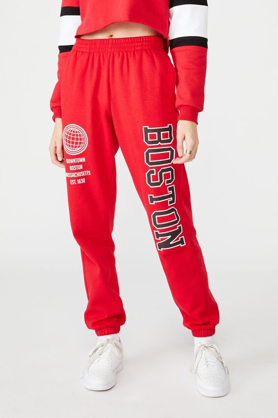 Graphic Trackpant, LYCHEE/BOSTON