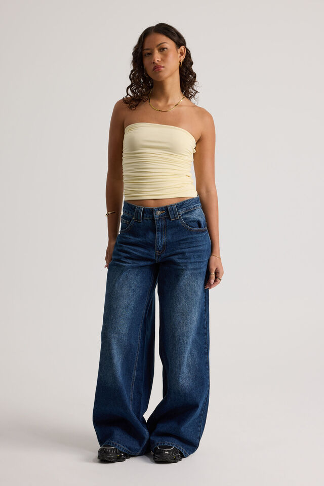Leni Longline Gathered Bandeau, BUMBLE YELLOW